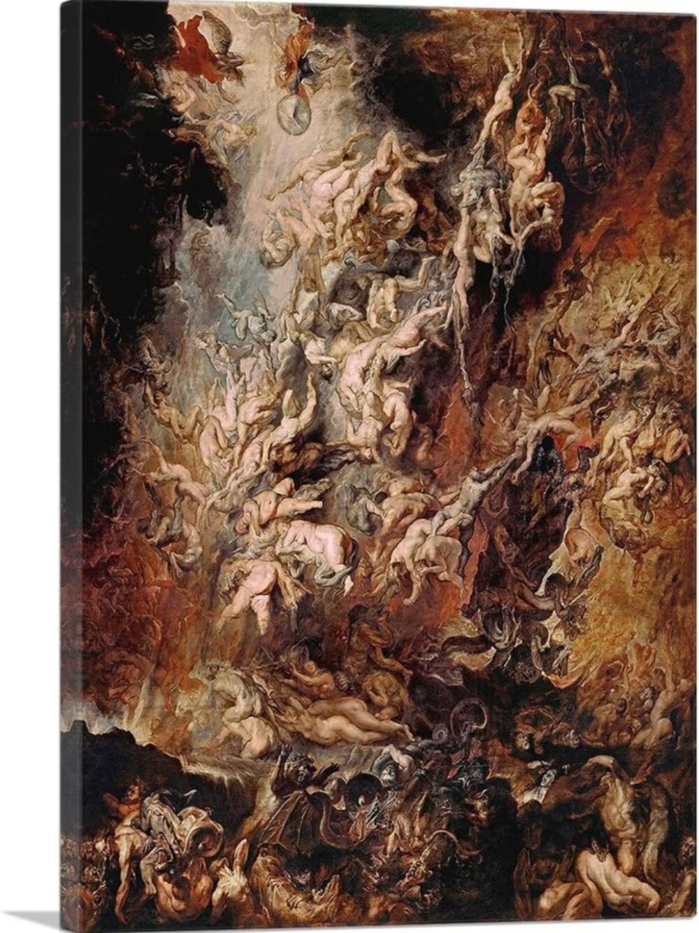 Stretched Canvas Art Print - War in Heaven Giclee Wall Decor, 26x18" Framed